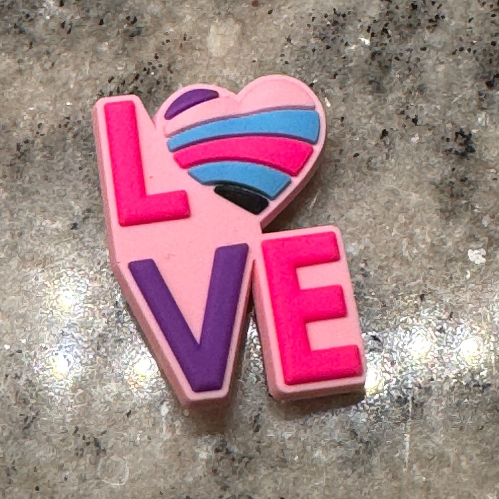Colorful LOVE croc charm